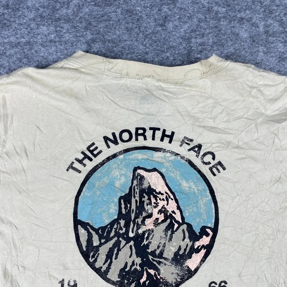 The North Face T-Shirt Mens M Tan Tested & Proven Circular Design Short Sleeve